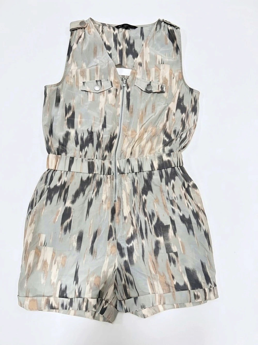 Armani Exchange Utility Romper Abstract Print Romper Size 8